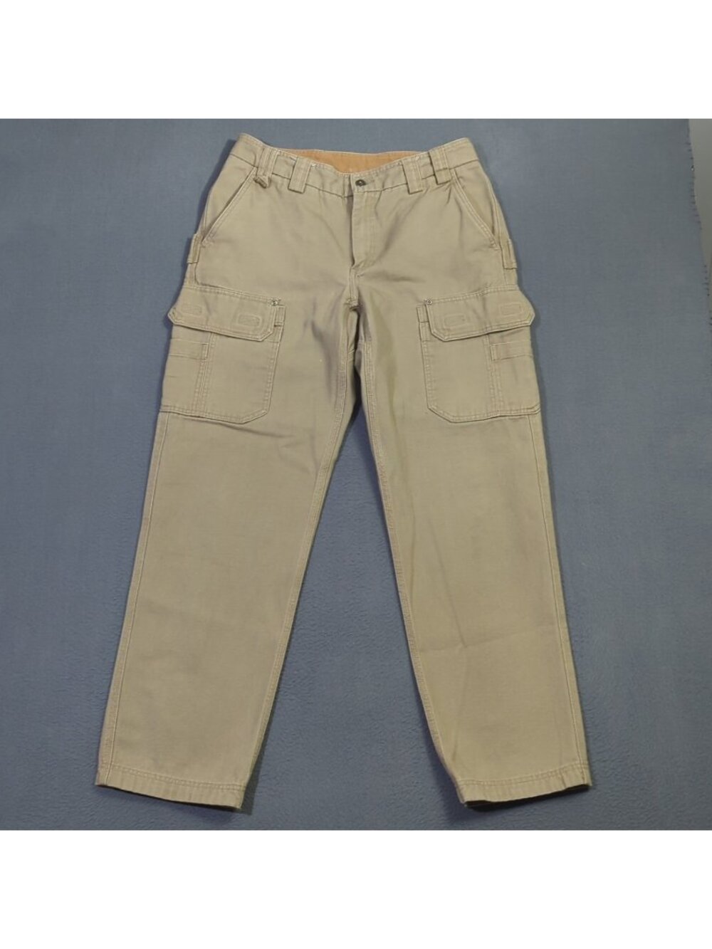 Duluth Pants Mens 35x34 Fits 33x32 Desert Khaki Fire Hose Relaxed Fit Cargo Work